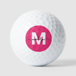 Pink Monogram Personalized Golfballen