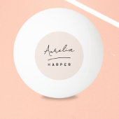 Pink Monogram Script Persoonlijke naam Pingpongbal