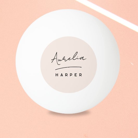 Pink Monogram Script Persoonlijke naam Pingpongbal