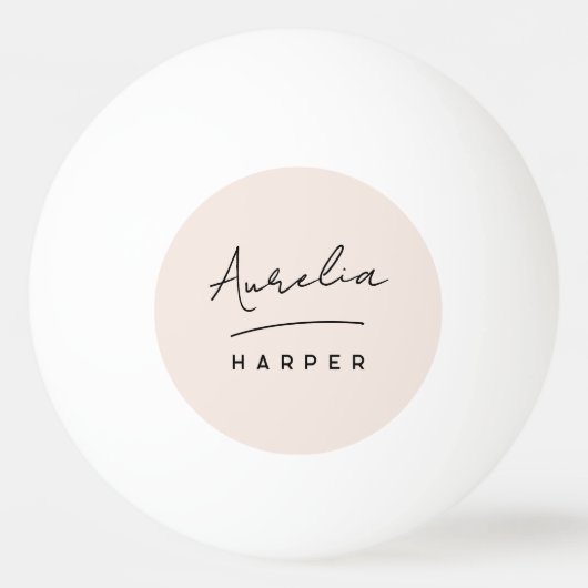 Pink Monogram Script Persoonlijke naam Pingpongbal (Voorkant)