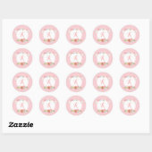 Pink Monogrammed Bunny Ronde Sticker (Vel)