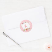 Pink Monogrammed Bunny Ronde Sticker (Envelop)