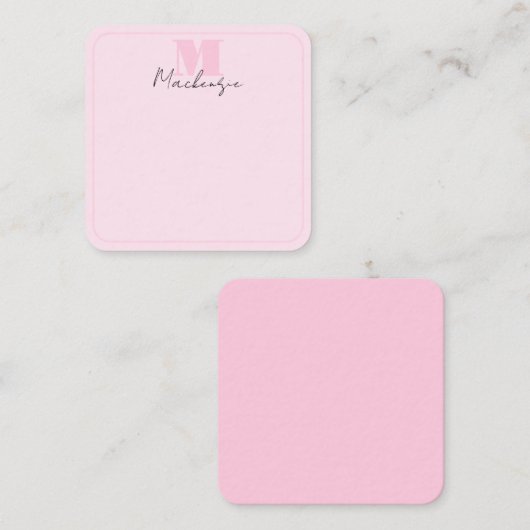 Pink Monogrammed Elegant Bold Initial Notitiekaartje (Voorkant / Achterkant)