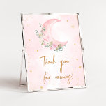 Pink Moon and Stars Baby Bedankt voor uw komst Poster<br><div class="desc">Maak uw evenement speciaal met dit Over the Moon Baby shower met onze schattige en mooie printbare Dank u voor Coming Sign met schattig Moon en Stars Baby shower thema. Download,  personaliseer en creëer blijvende herinneringen met deze perfecte touch voor uw vreugdevolle viering! BS749</div>
