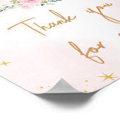 Pink Moon and Stars Baby Bedankt voor uw komst Poster (Hoek)