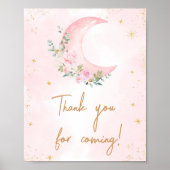 Pink Moon and Stars Baby Bedankt voor uw komst Poster (Voorkant)