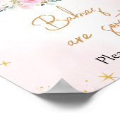 Pink Moon and Stars Baby shower Baby's zijn zoet Poster (Hoek)