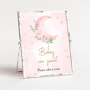 Pink Moon and Stars Baby shower Baby's zijn zoet Poster