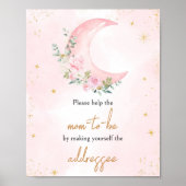 Pink Moon and Stars Baby shower Envelope Poster (Voorkant)