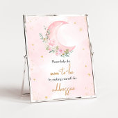 Pink Moon and Stars Baby shower Envelope Poster