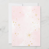 Pink Moon and Stars Baby shower Kaart (Achterkant)