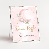 Pink Moon and Stars Baby shower Luier Raffle Poster