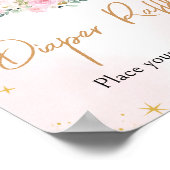 Pink Moon and Stars Baby shower Luier Raffle Poster (Hoek)