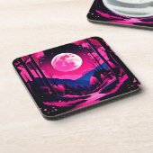 Pink Moon Fantasy Bier Onderzetter (Linkerzijde)