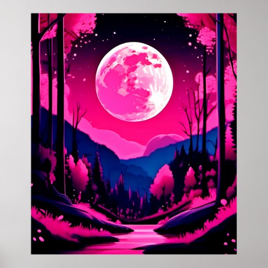 Pink Moon Fantasy Poster (Voorkant)