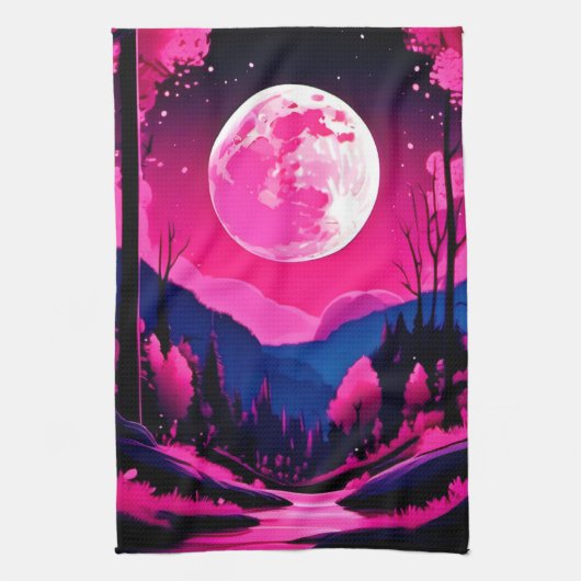 Pink Moon Fantasy Theedoek (Verticaal)