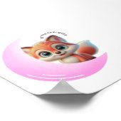 Pink Moon Fox Wall Art Poster (Hoek)