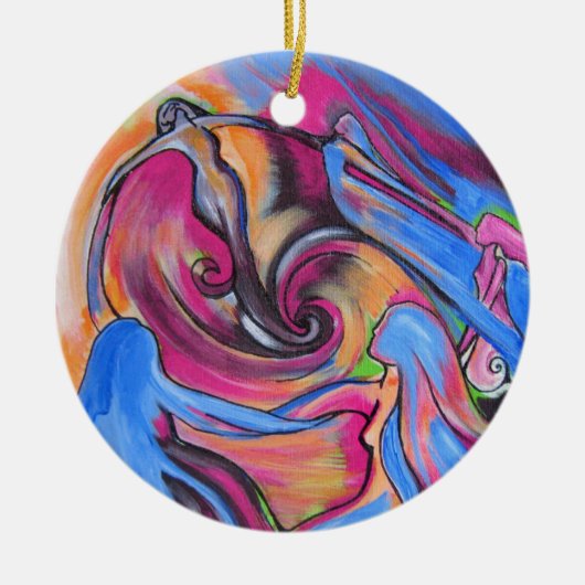 Pink Moon Lovelies Holiday-sieraadbord Keramisch Ornament (Voorkant)