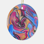 Pink Moon Lovelies Holiday-sieraadbord Keramisch Ornament (Links)