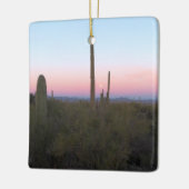 Pink Moon over Saguaro at Sunrise Keramisch Ornament (Links)