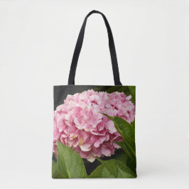 Pink Mophead Hydrangea Floral Tote Bag