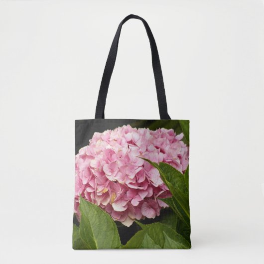 Pink Mophead Hydrangea Floral Tote Bag (Voorkant)