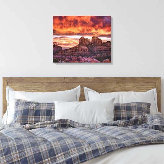 Pink Morning Glory Canvas Afdruk (Insitu (Slaapkamer))