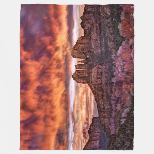 Pink Morning Glory Fleece Deken (Voorkant)