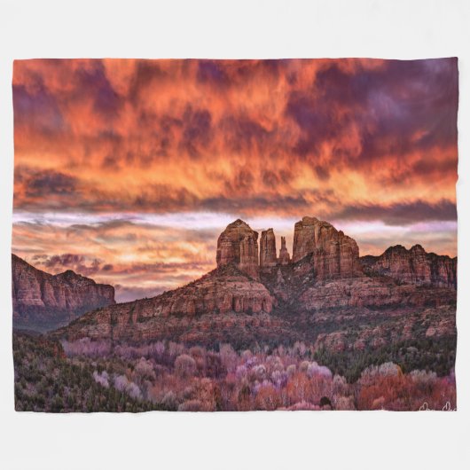 Pink Morning Glory Fleece Deken (Voorkant (Horizontaal))