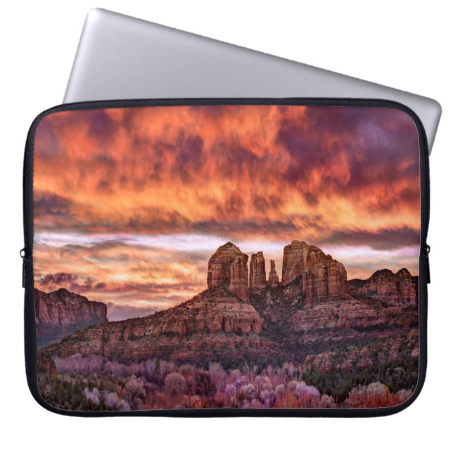 Pink Morning Glory Laptop Sleeve (Voorkant)