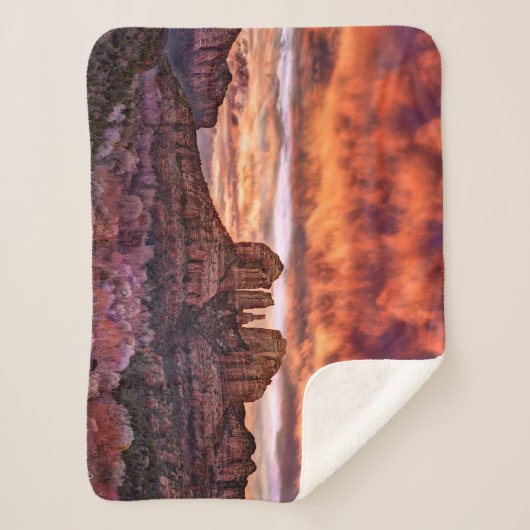 Pink Morning Glory Sherpa Deken (Voorkant)