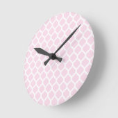 Pink Moroccan Pattern Wall Clocks Ronde Klok (Hoek)