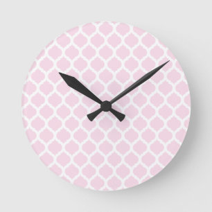 Pink Moroccan Pattern Wall Clocks Ronde Klok