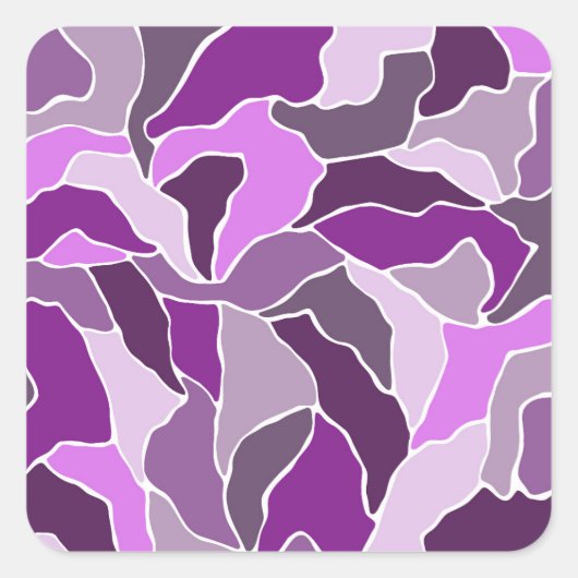 Pink Mosaic Matisse Scrappy Shape Patroon Vierkante Sticker (Voorkant)