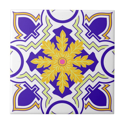 Pink Mosaic Portuguese Mediterranean  Tegeltje (Voorkant)