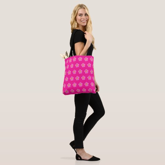 Pink Moss Rose Seamless Pattern Tote Bag (Op model)