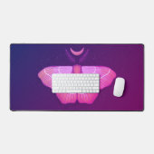 Pink Moth Witchy Night Art - Magische illustratie Bureaumat (Keyboard & Muis)