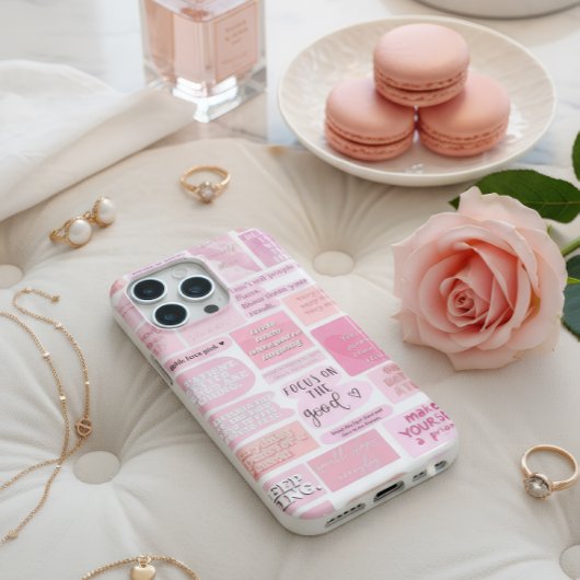 Pink Motivation Quotes Collage Aesthetic Phone Cas Case-Mate iPhone Case