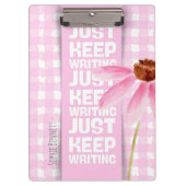 Pink Motivational Gingham Klembord (Voorkant)