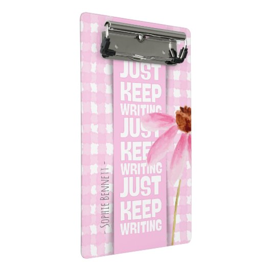 Pink Motivational Gingham Mini Klembord (Schuin)