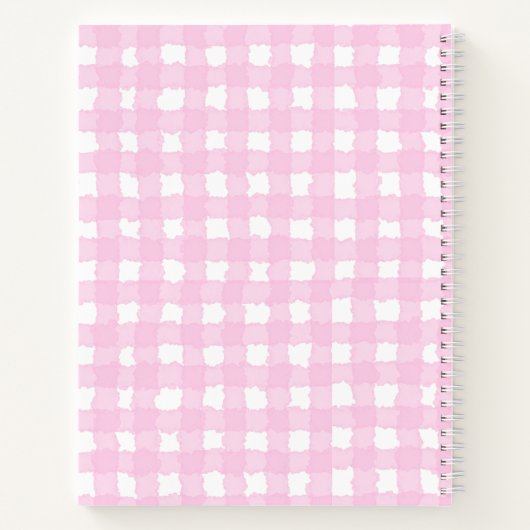 Pink Motivational Gingham Notitieboek (Achterkant)