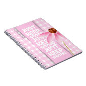 Pink Motivational Gingham Notitieboek (Rechterzijde)