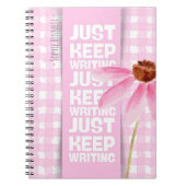 Pink Motivational Gingham Notitieboek (Voorkant)