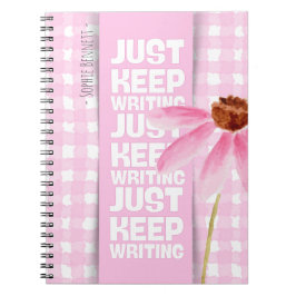 Pink Motivational Gingham Notitieboek
