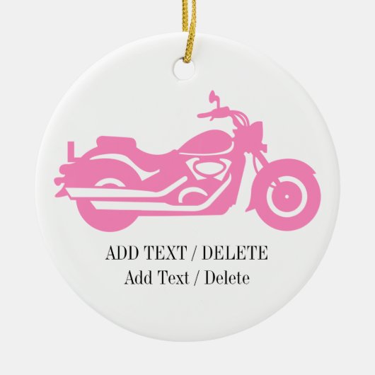 Pink Motorcycle Ornament (Voorkant)