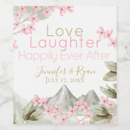 Pink Mountain Blossoms Bloemen Bloemen Bloemen Wat Wijn Etiket