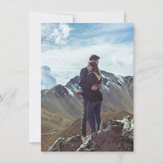 Pink Mountain Save the Date Kaart (Achterkant)