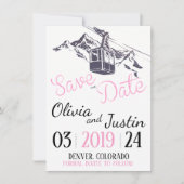 Pink Mountain Save the Date Kaart (Voorkant)
