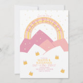 Pink Mountain Snow Flurry Baby shower uitnodiging (Voorkant)