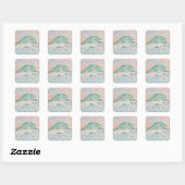 Pink Mountain-waterverf Vierkante Sticker (Vel)